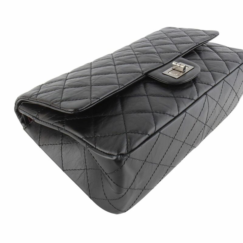 【包稅】CHANEL Vintage Maxi Large .55 銀色鏈條單肩包 34173--4