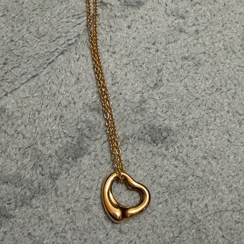 Tiffany open heart 玫瑰金項鍊-1