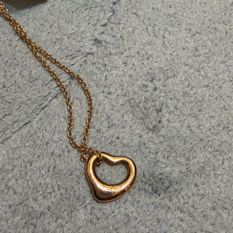 Tiffany open heart 玫瑰金項鍊-2