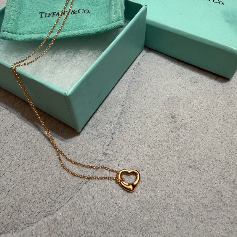 Tiffany open heart 玫瑰金項鍊-5