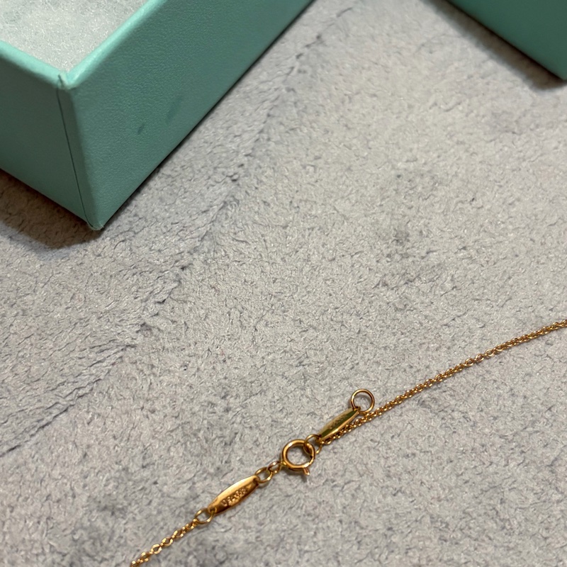 Tiffany open heart 玫瑰金項鍊-7