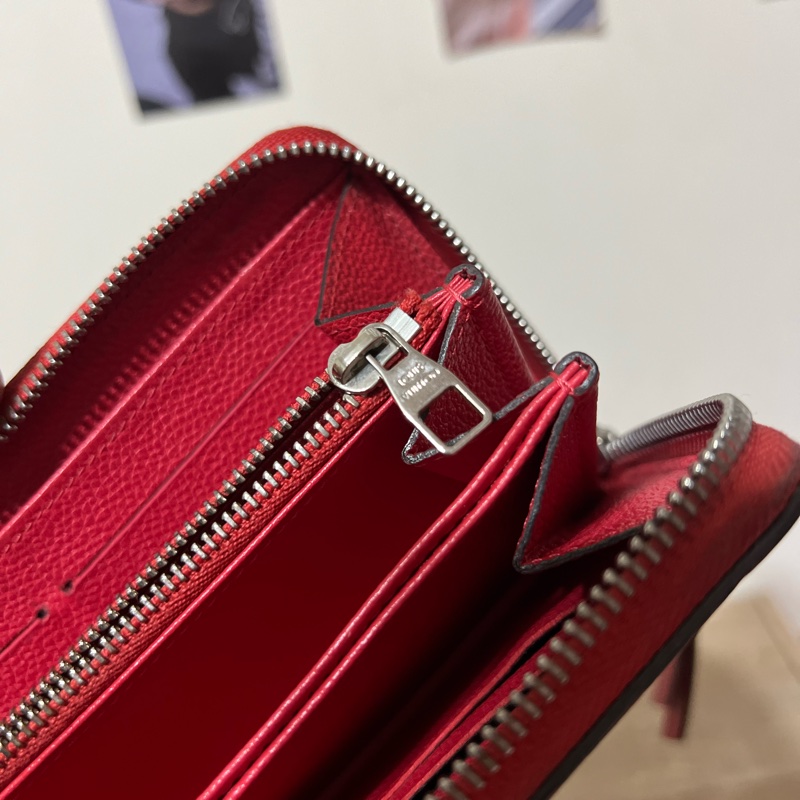 LV紅色寬版壓印長夾✨-14