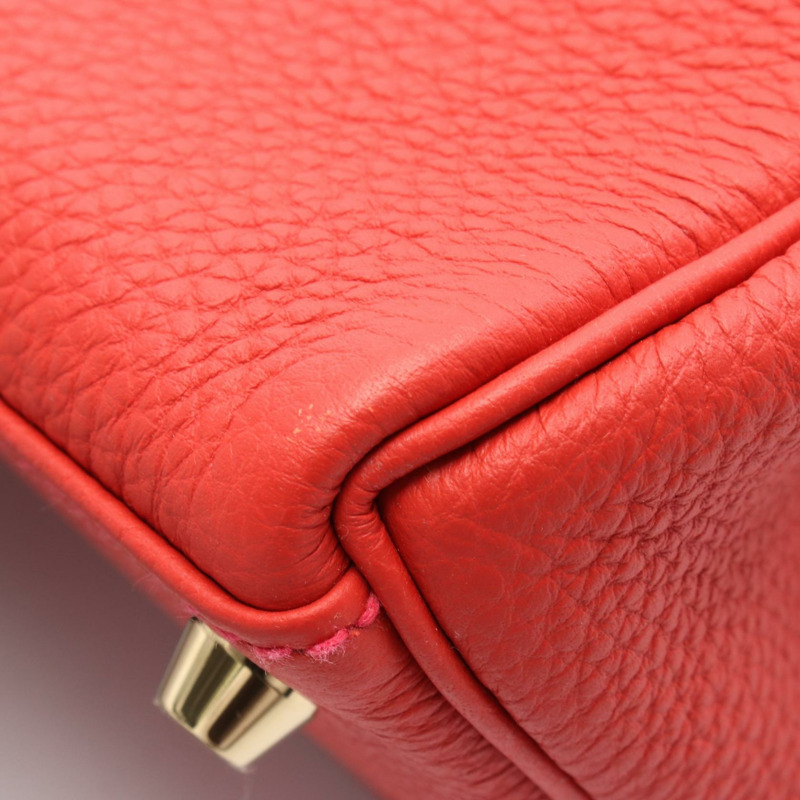 愛馬仕 Kelly 28 手提包，內裡縫有 T 字 Togo 皮革，朱紅色，二手，女士，金色五金-8