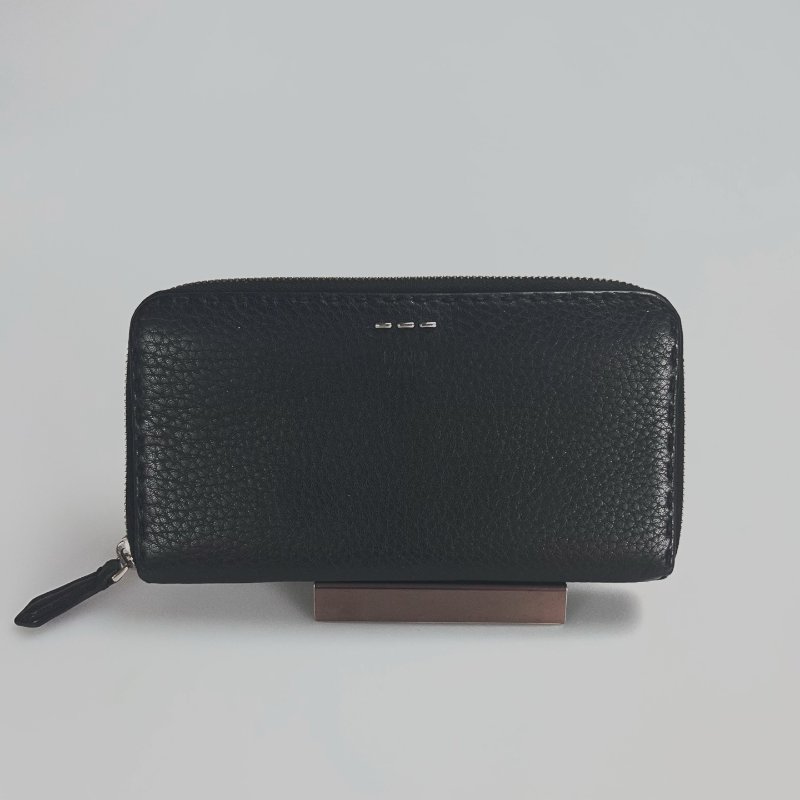 FENDI 7194728 黑牛皮Selleriaㄇ拉長夾-1