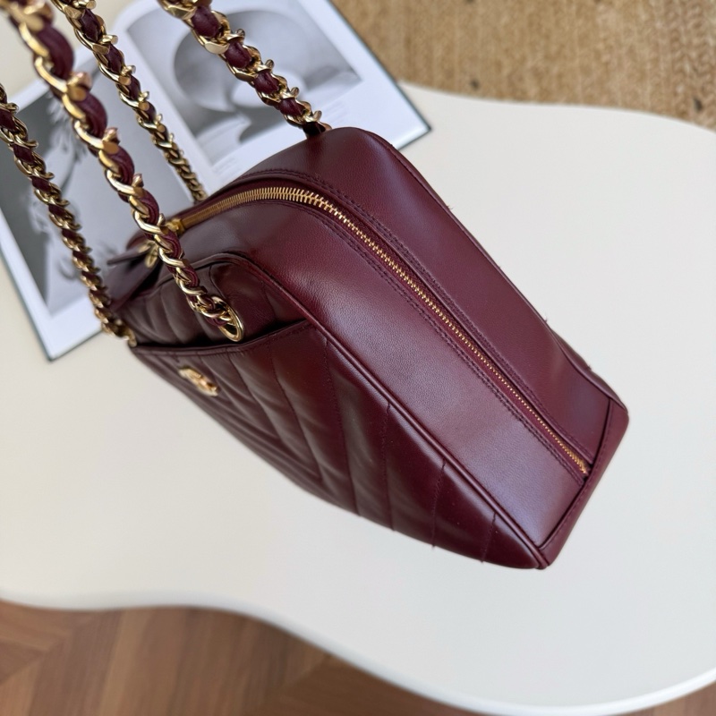 Chanel 深酒紅手提公文包-4