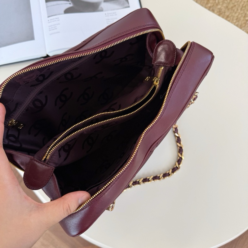 Chanel 深酒紅手提公文包-7