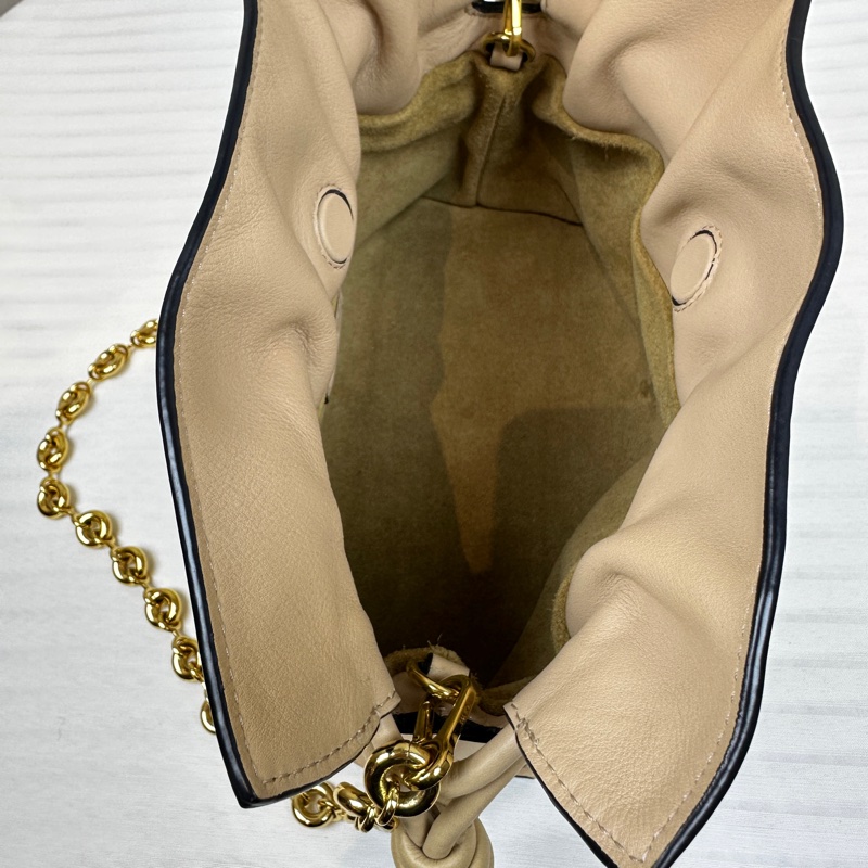 99新 羅意威/Loewe Mini Flamenco Clutch 牛皮手拿包 金色鏈條款可肩背24x9x18cm-9