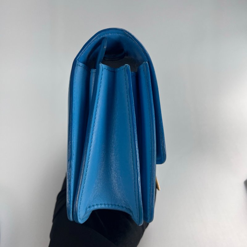 CELINE 孔雀藍金扣BOX包 MINI-2