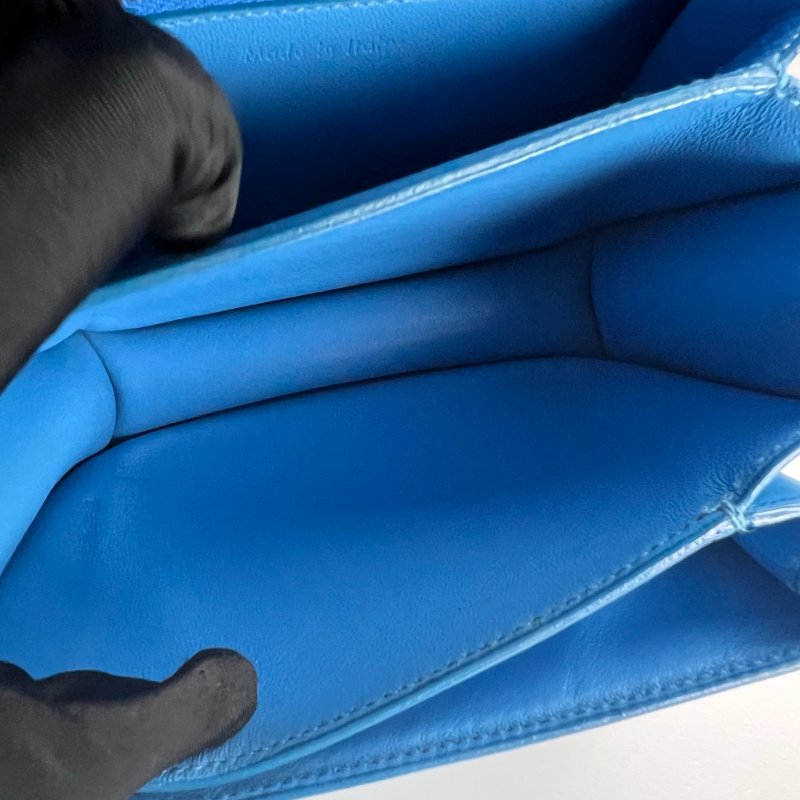 CELINE 孔雀藍金扣BOX包 MINI-7