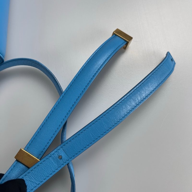 CELINE 孔雀藍金扣BOX包 MINI-10