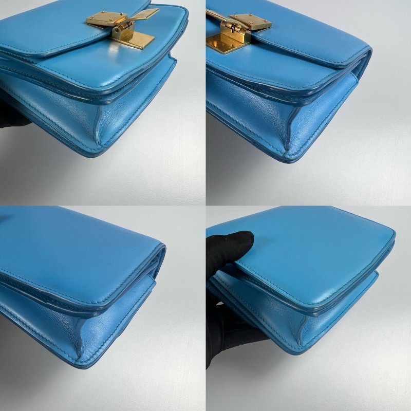 CELINE 孔雀藍金扣BOX包 MINI-11