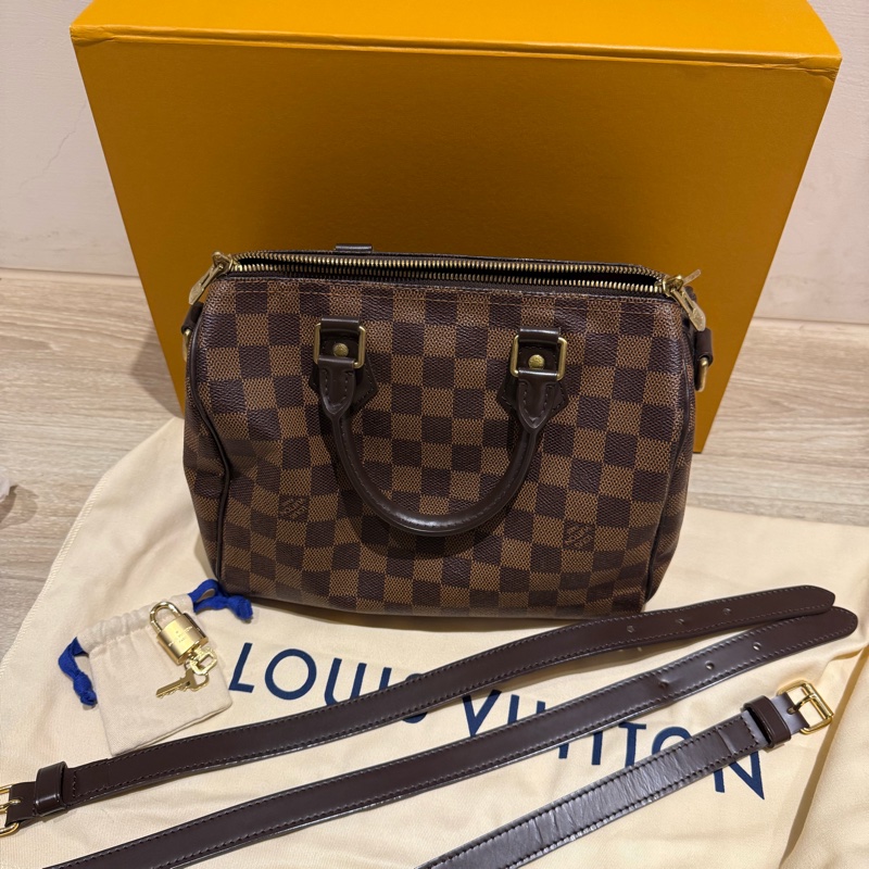 LV speedy 25 棋盤格晶片款 2025年有購證-0