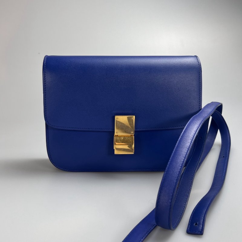 CELINE  藍色金扣 BOX包 MEDIUM-0