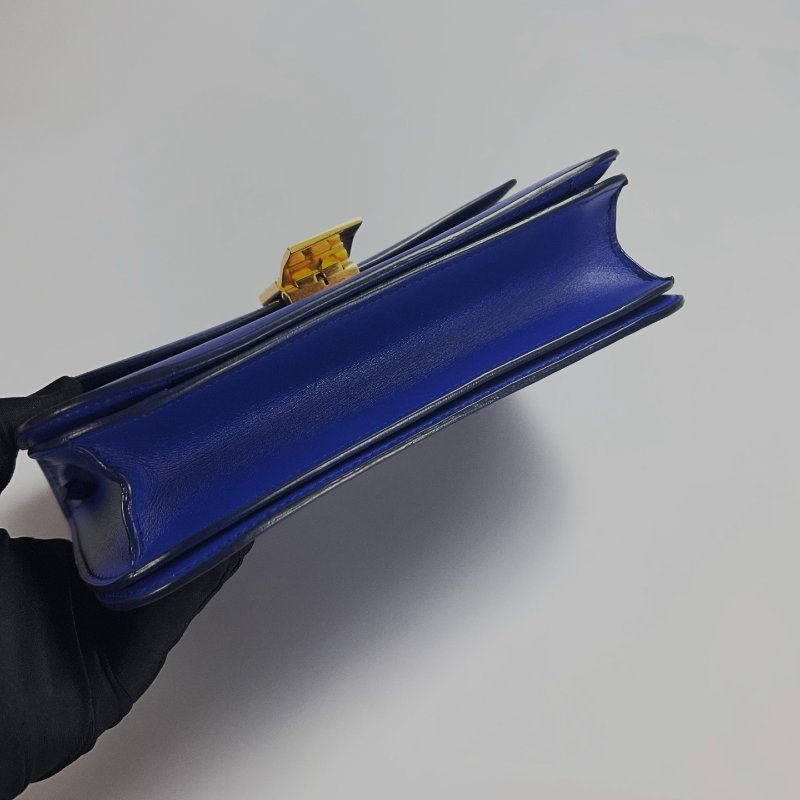 CELINE  藍色金扣 BOX包 MEDIUM-4