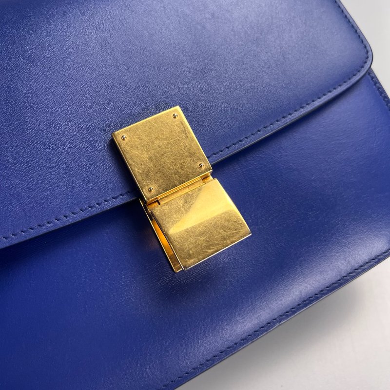 CELINE  藍色金扣 BOX包 MEDIUM-5