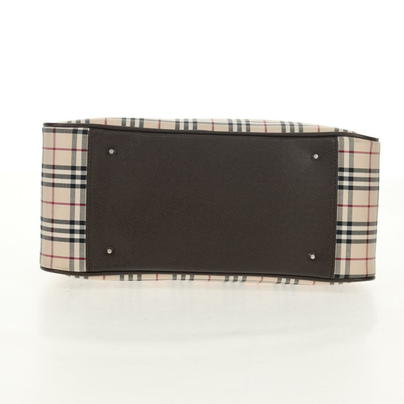 【日本直送】BURBERRY Nova 格紋波士頓包 帆布 米色 銀色 正品 am9746A-4