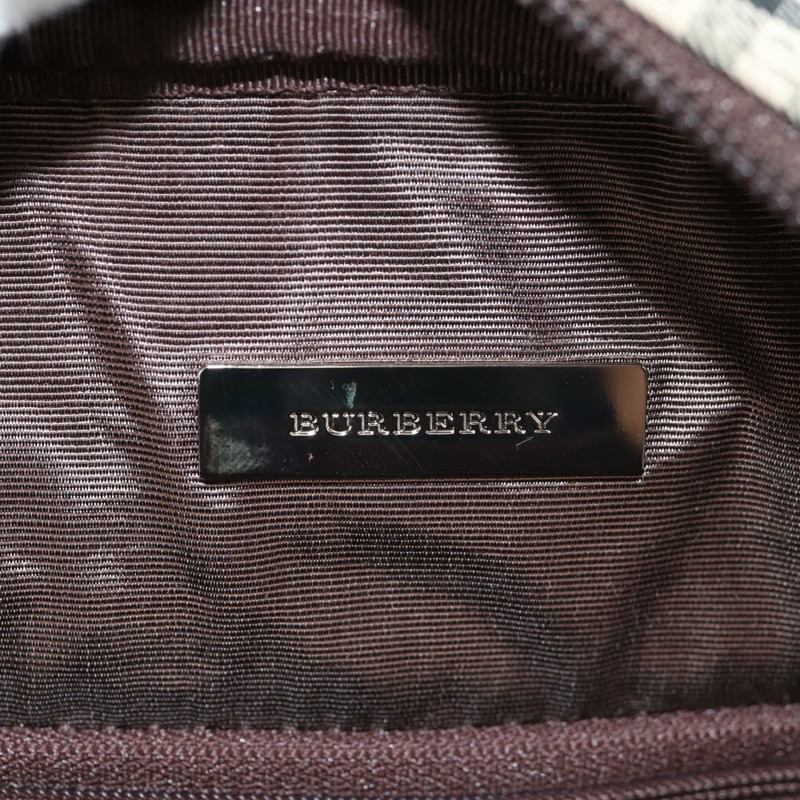【日本直送】BURBERRY Nova 格紋波士頓包 帆布 米色 銀色 正品 am9746A-10
