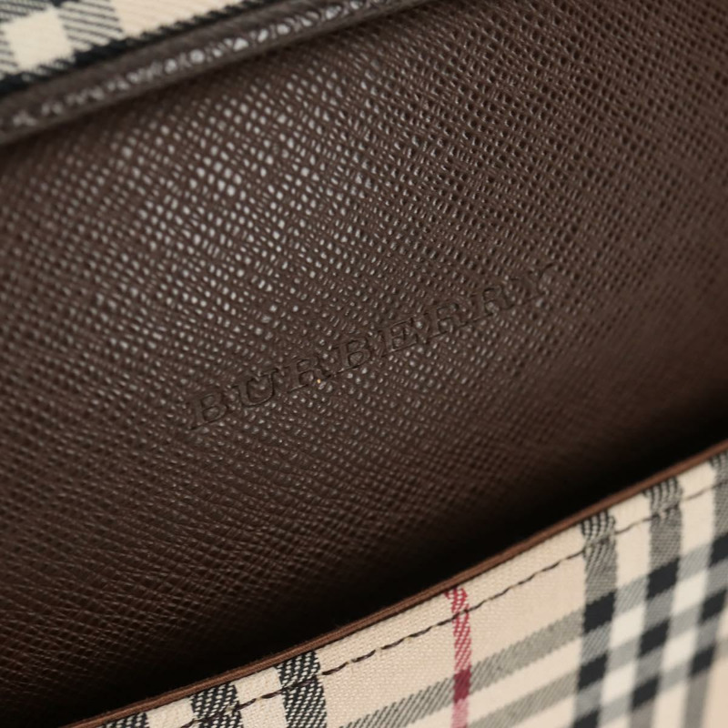 【日本直送】BURBERRY Nova 格紋波士頓包 帆布 米色 銀色 正品 am9746A-16
