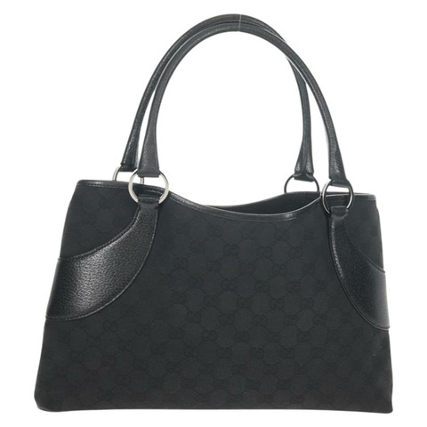 GUCCI GG帆布手提包 黑色 銀色 113015 正品 am9594V