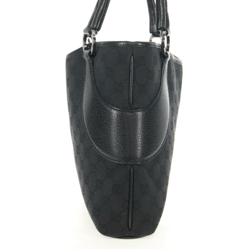 【日本直送】GUCCI GG帆布手提包 黑色 銀色 113015 正品 am9594V-2