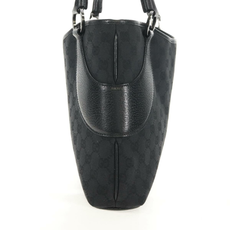 【日本直送】GUCCI GG帆布手提包 黑色 銀色 113015 正品 am9594V-3