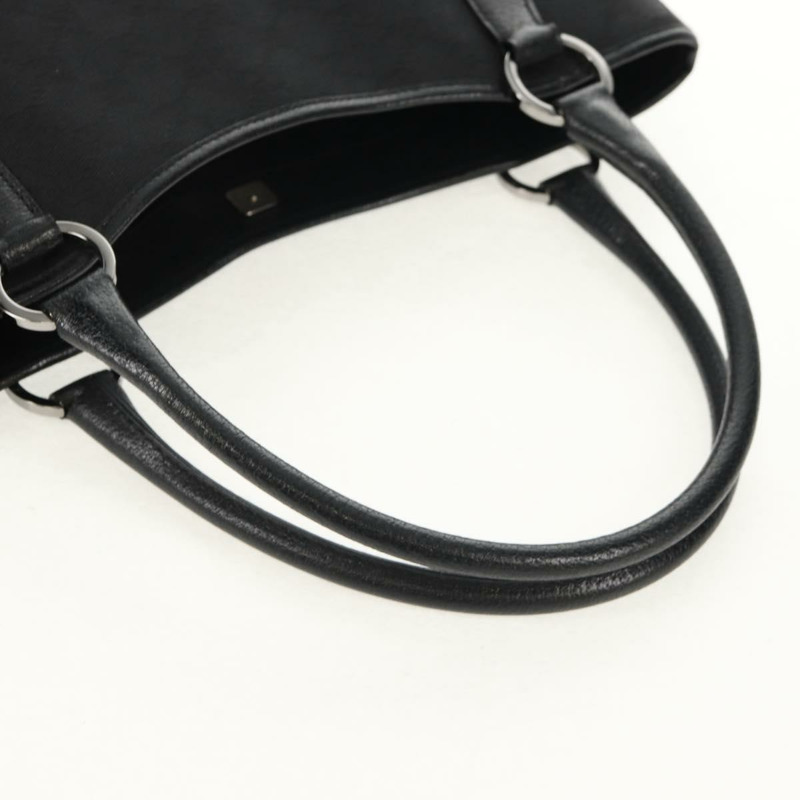 【日本直送】GUCCI GG帆布手提包 黑色 銀色 113015 正品 am9594V-6