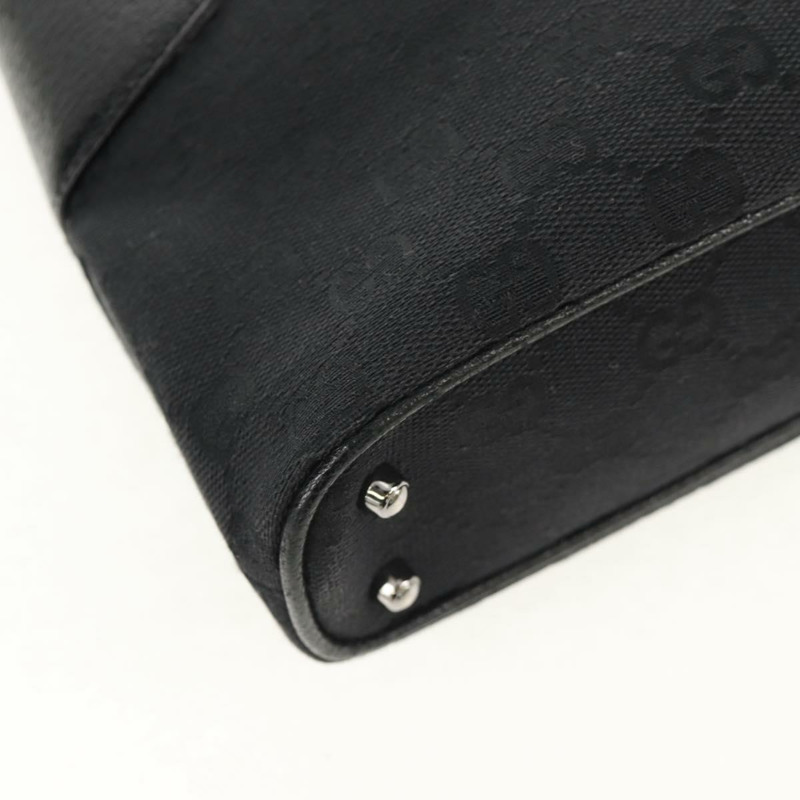 【日本直送】GUCCI GG帆布手提包 黑色 銀色 113015 正品 am9594V-14