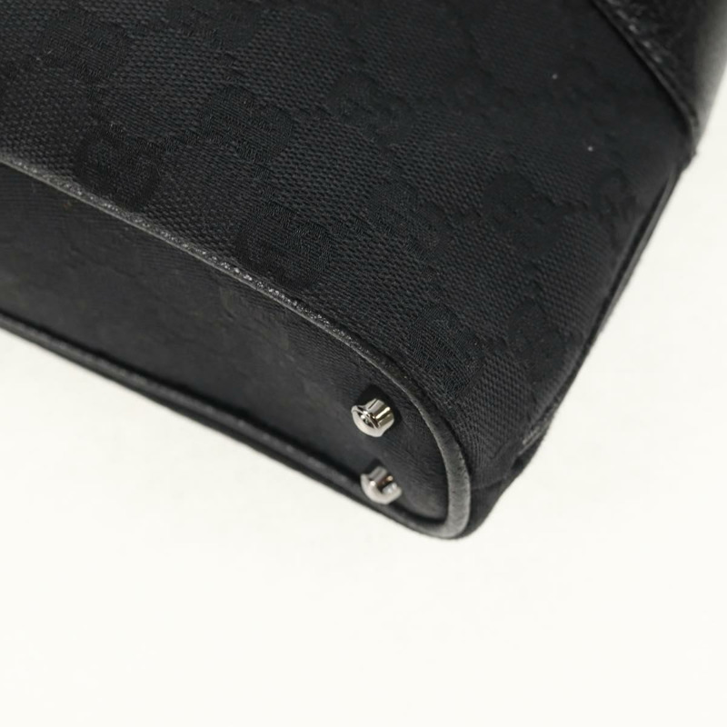 【日本直送】GUCCI GG帆布手提包 黑色 銀色 113015 正品 am9594V-15