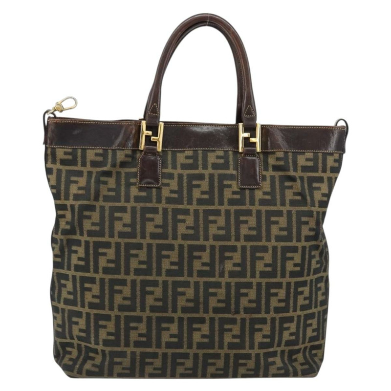 【日本直送】FENDI Zucca帆布手提包 黑色 棕色 正品 148627-1