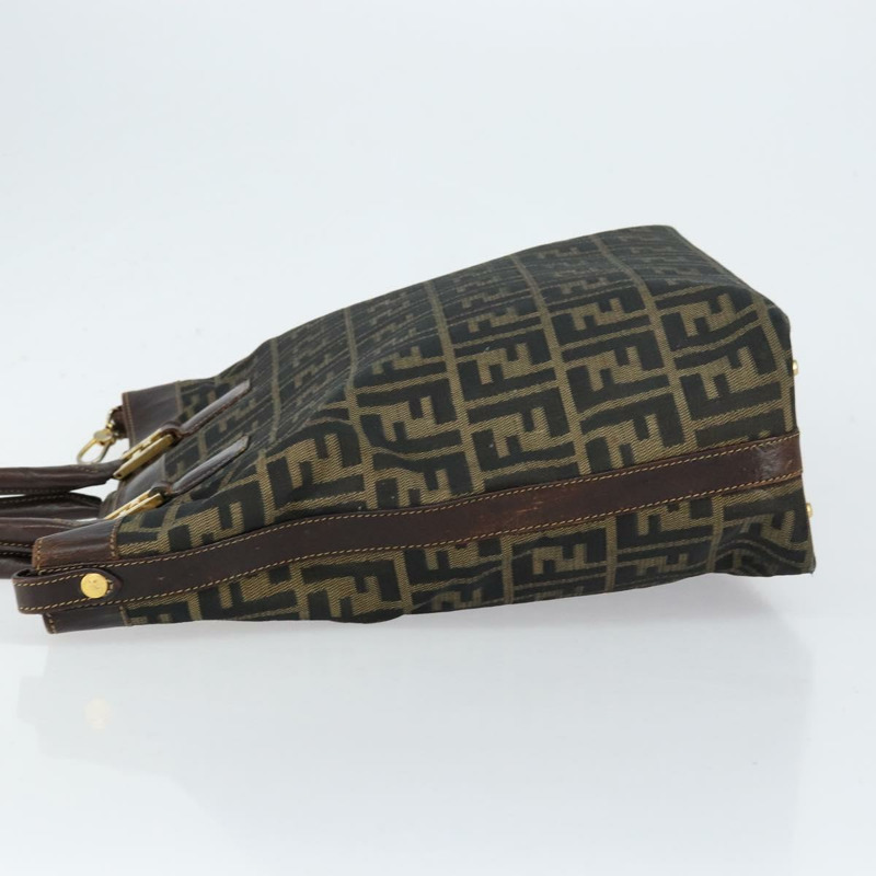 【日本直送】FENDI Zucca帆布手提包 黑色 棕色 正品 148627-3
