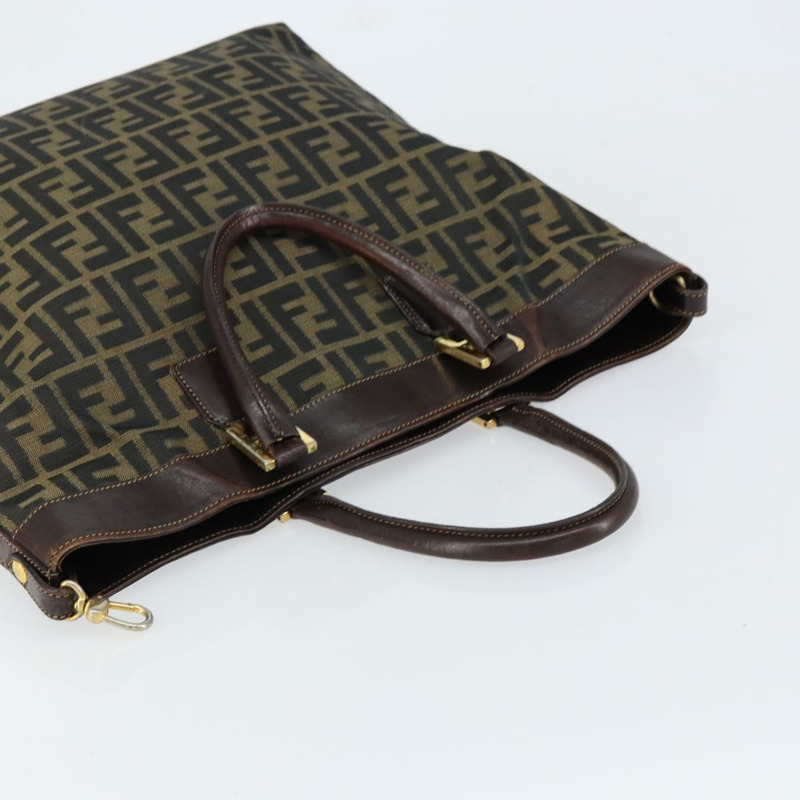 【日本直送】FENDI Zucca帆布手提包 黑色 棕色 正品 148627-5