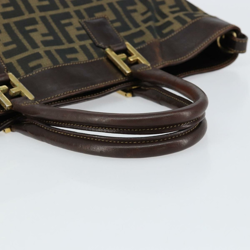 【日本直送】FENDI Zucca帆布手提包 黑色 棕色 正品 148627-6
