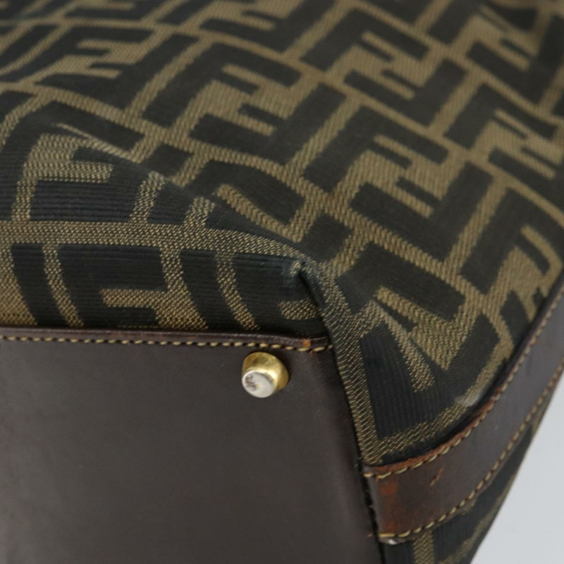 【日本直送】FENDI Zucca帆布手提包 黑色 棕色 正品 148627-15