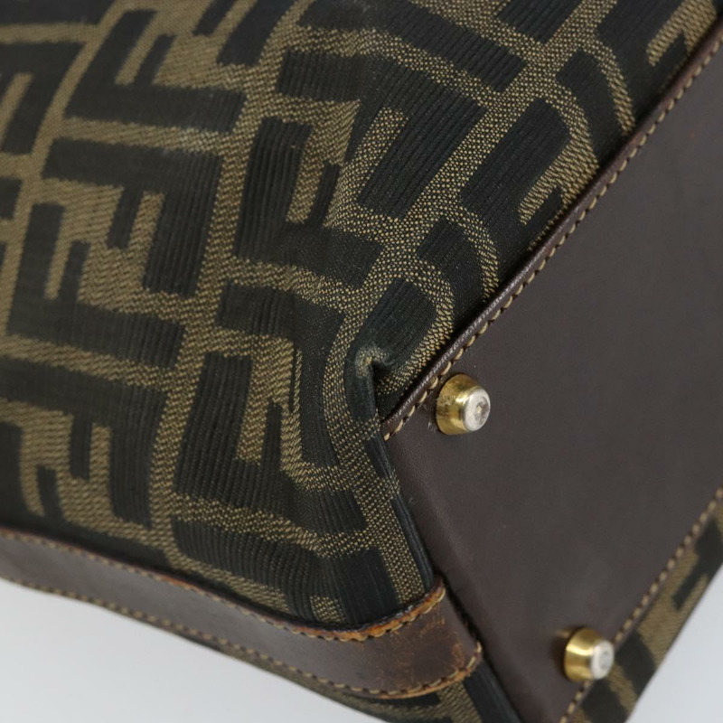【日本直送】FENDI Zucca帆布手提包 黑色 棕色 正品 148627-16