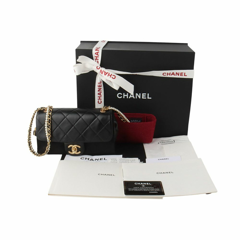 【包稅】CHANEL AS2210 經典珍珠小牛皮珍珠鍊迷你翻蓋包-7