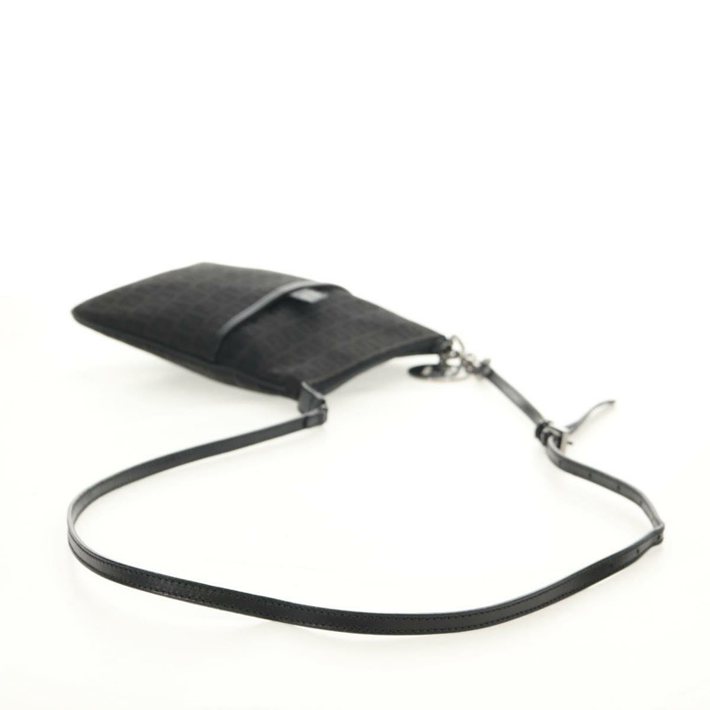 【日本直送】FENDI Zucchino帆布單肩包 黑色 銀色 正品 am9929V-6