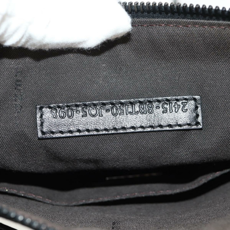 【日本直送】FENDI Zucchino帆布單肩包 黑色 銀色 正品 am9929V-11