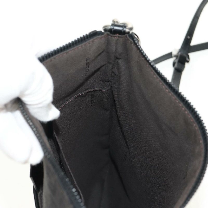 【日本直送】FENDI Zucchino帆布單肩包 黑色 銀色 正品 am9929V-21