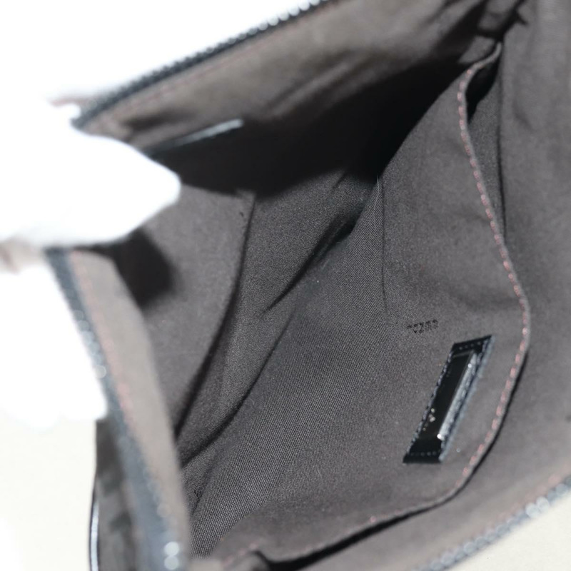 【日本直送】FENDI Zucchino帆布單肩包 黑色 銀色 正品 am9929V-22