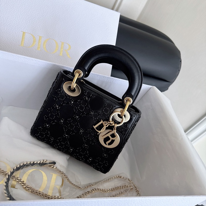 Dior 釘珠刺繡三格戴妃包-0