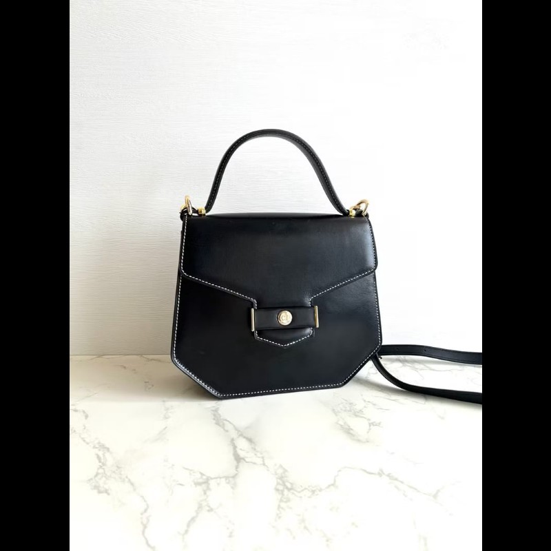 【LA LUNE】絕版古董包 Dior黑色明線翻蓋凱莉包 單肩包 側背包 斜背包 中古-0