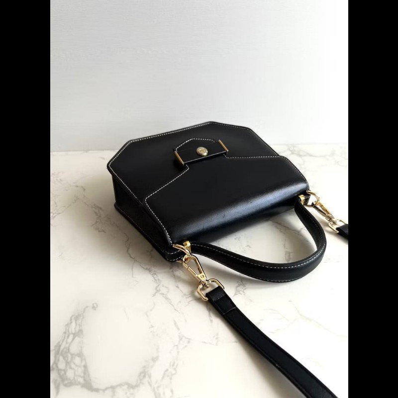 【LA LUNE】絕版古董包 Dior黑色明線翻蓋凱莉包 單肩包 側背包 斜背包 中古-2