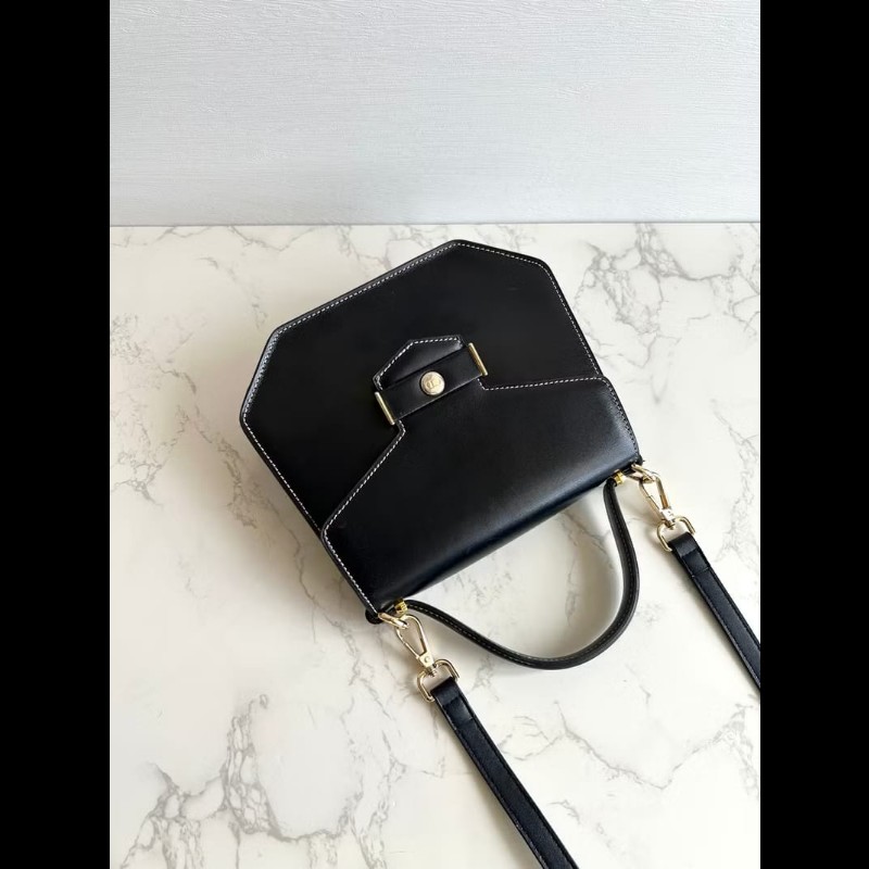 【LA LUNE】絕版古董包 Dior黑色明線翻蓋凱莉包 單肩包 側背包 斜背包 中古-4