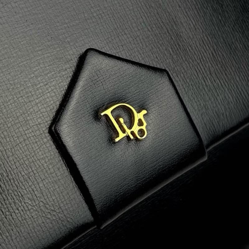 【LA LUNE】中古包 Dior黑金簡約鏈子盒子包 側背包 斜背包 皮革包 單肩包 二手包 古董包-3