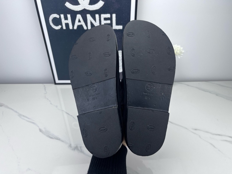 97新 Chanel 香奈兒 黑銀水鑽雙C涼鞋 37碼-7