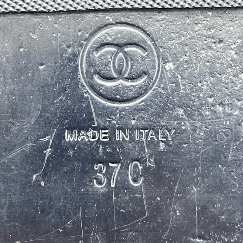 97新 Chanel 香奈兒 黑銀水鑽雙C涼鞋 37碼-14