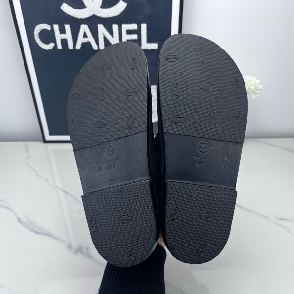 97新 Chanel 香奈兒 黑銀水鑽雙C涼鞋 37碼-15