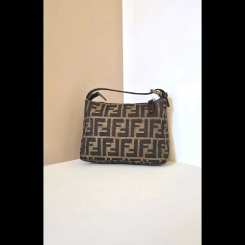 稀有中古包 Fendi Zucca 咖啡色老花迷你包 手提包 二手包 古董包