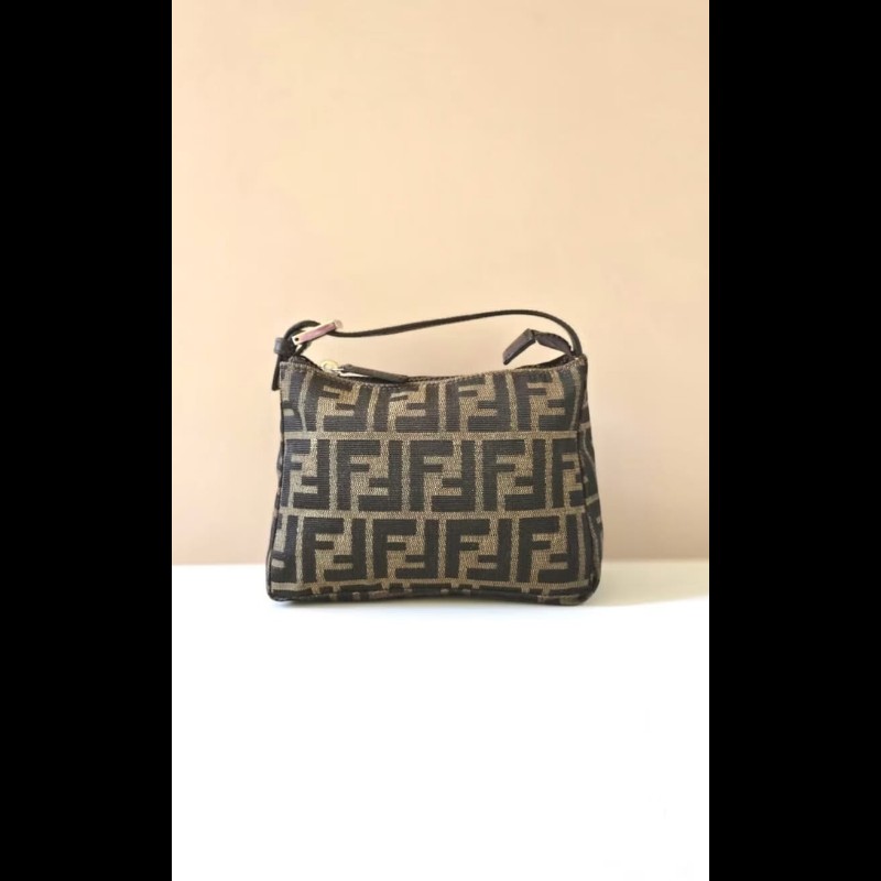 稀有中古包 Fendi Zucca 咖啡色老花迷你包 手提包 二手包 古董包-1