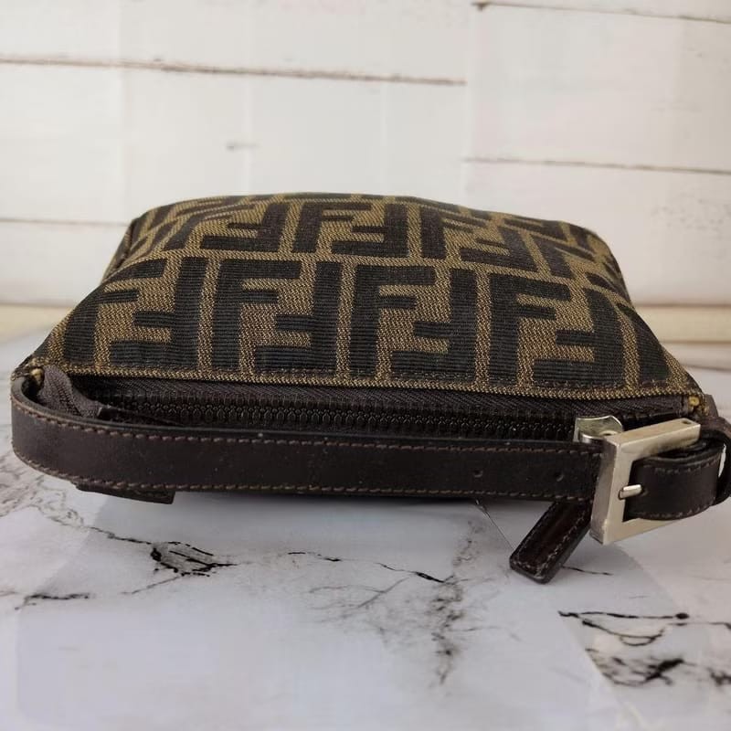 稀有中古包 Fendi Zucca 咖啡色老花迷你包 手提包 二手包 古董包-3